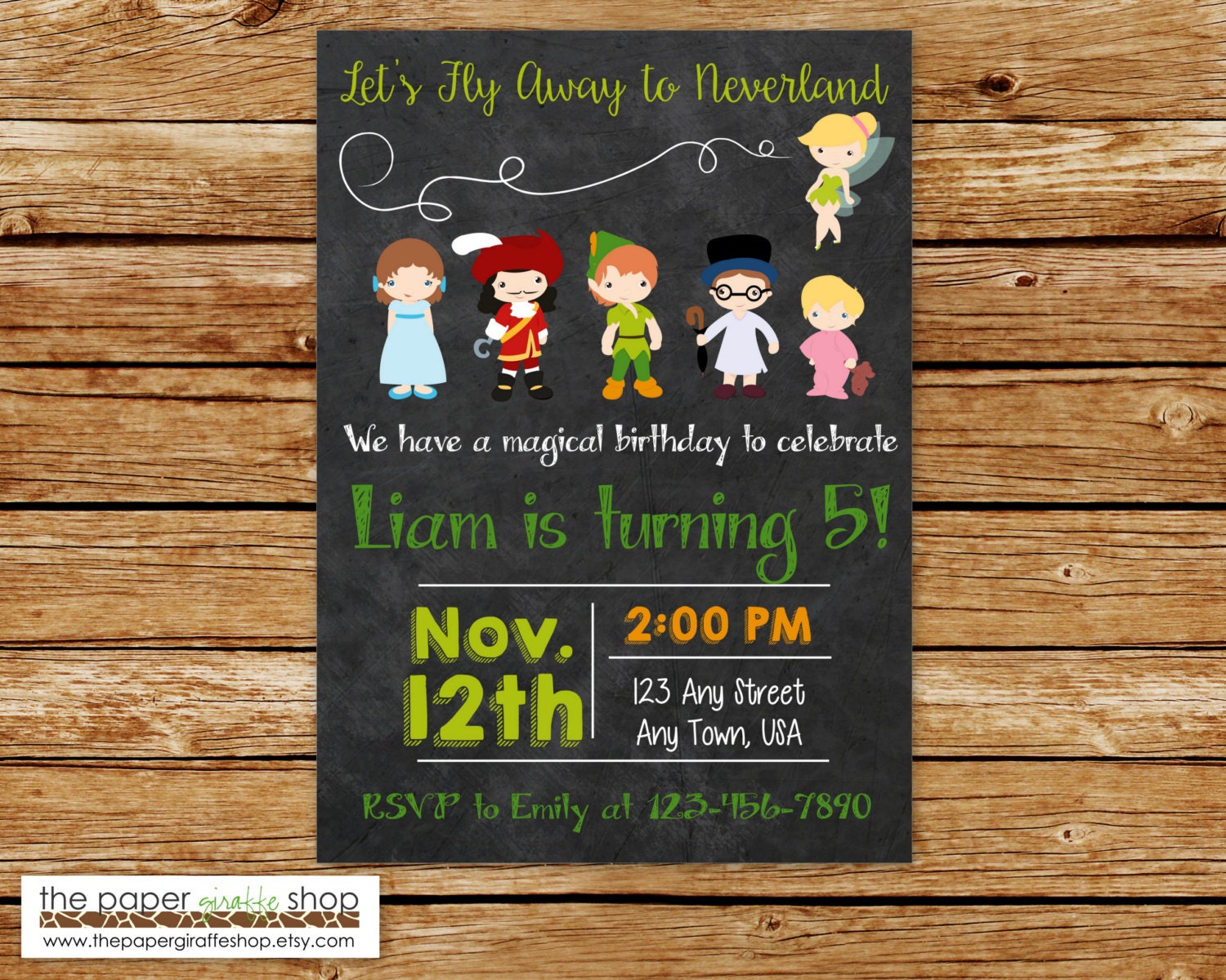 Peter Pan Invitation Peter Pan Birthday Chalkboard Etsy Peter Pan Invitation Peter Pan Birthday Chalkboard Etsy