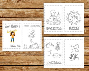 Thanksgiving Coloring Book Printable | Give Thanks Coloring Book | Thanksgiving Coloring Book | Instant Download PDF | Thanksgiving