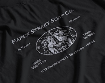 Paper Street Soap Co. All Natural, ręcznie robiony - koszulka z nadrukiem Vintage Tyler Durden