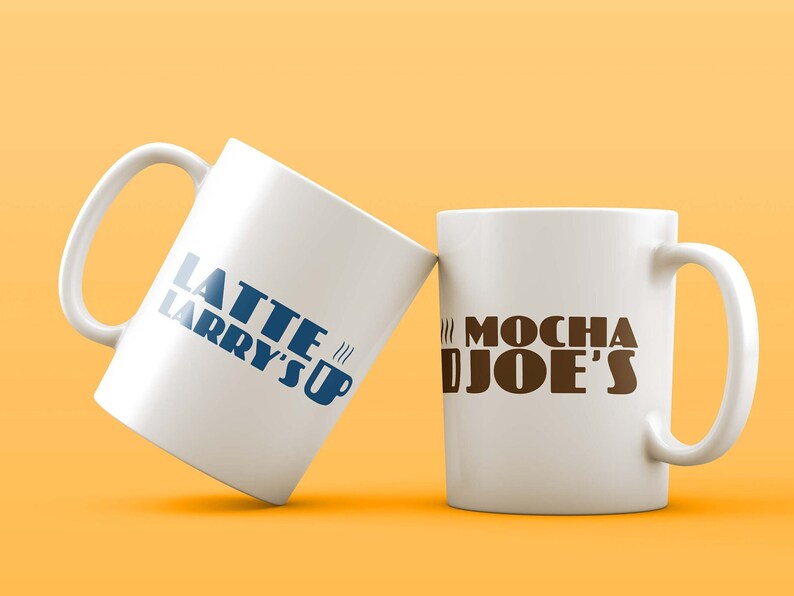 Mug with both Mocha Joe's Vs Latte Larry's the   Curb image 1