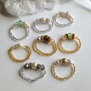 Love - Swarovski Crystal Stretch Rings/Crystal Stretch Toe Rings/Stone Stretch Rings/Pearl Stretch Rings/Mala Stretch Rings