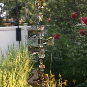 Healing All Crystal/Swarovski Suncatcher/Prism/Druzy Agate Stone/Meditation/Feng Shui/Asfour Crystal Prism Ball/Garden/Window/Tree/Ornament