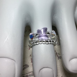 Conexión Espiritual - Anillos elásticos para el dedo del pie con cristales de Swarovski / Anillo de mariposa para el dedo del pie / Anillo elástico de mariposa / Anillos de mariposa / Anillos para la artritis