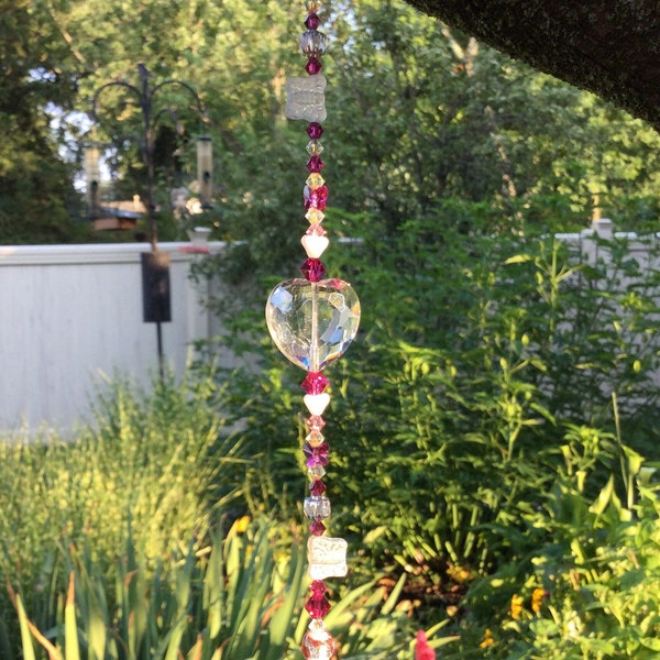 Spiritual Swarovski Crystal Suncatcher/Prism/Meditation/Feng Shui/Chakra/Healing/Asfour Lead Crystal/Garden Prism/Lamp Work/Czech Glass