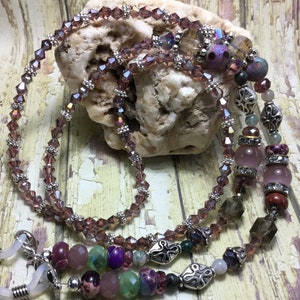 Nurturing - Purple/Amethyst Eyeglass Chains/Eyeglass Holders/Vintage Eyeglass Chains/Eyeglass Necklaces/Purple Lanyards/Mask Holder