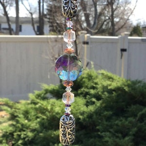 Creative Thinking - Healing Crystal Suncatchers/Spiritual Crystal Suncatchers/Purple Crystal Prisms/Crystal Ornamanet/Window Ornament/Art