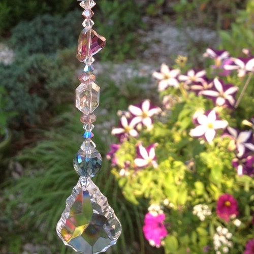 Crystal Suncatcher Window Hanging Crystals Office Garden Etsy