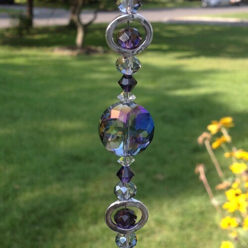 Energy Healing Purple Crystal Suncatchers/purple Crystal Etsy