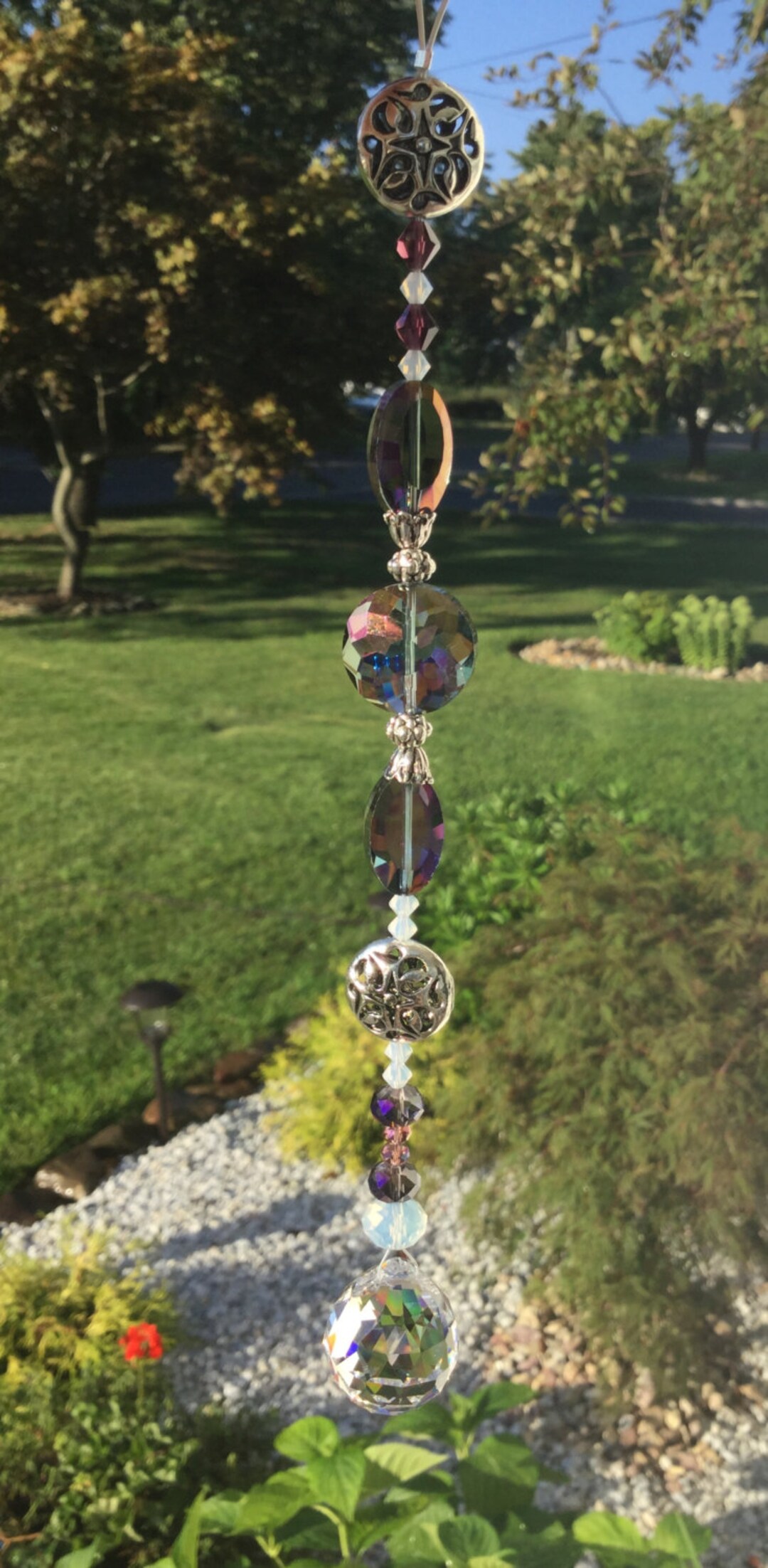 Spiritual Connection Healing Purple Crystal Prisms/spiritual Purple