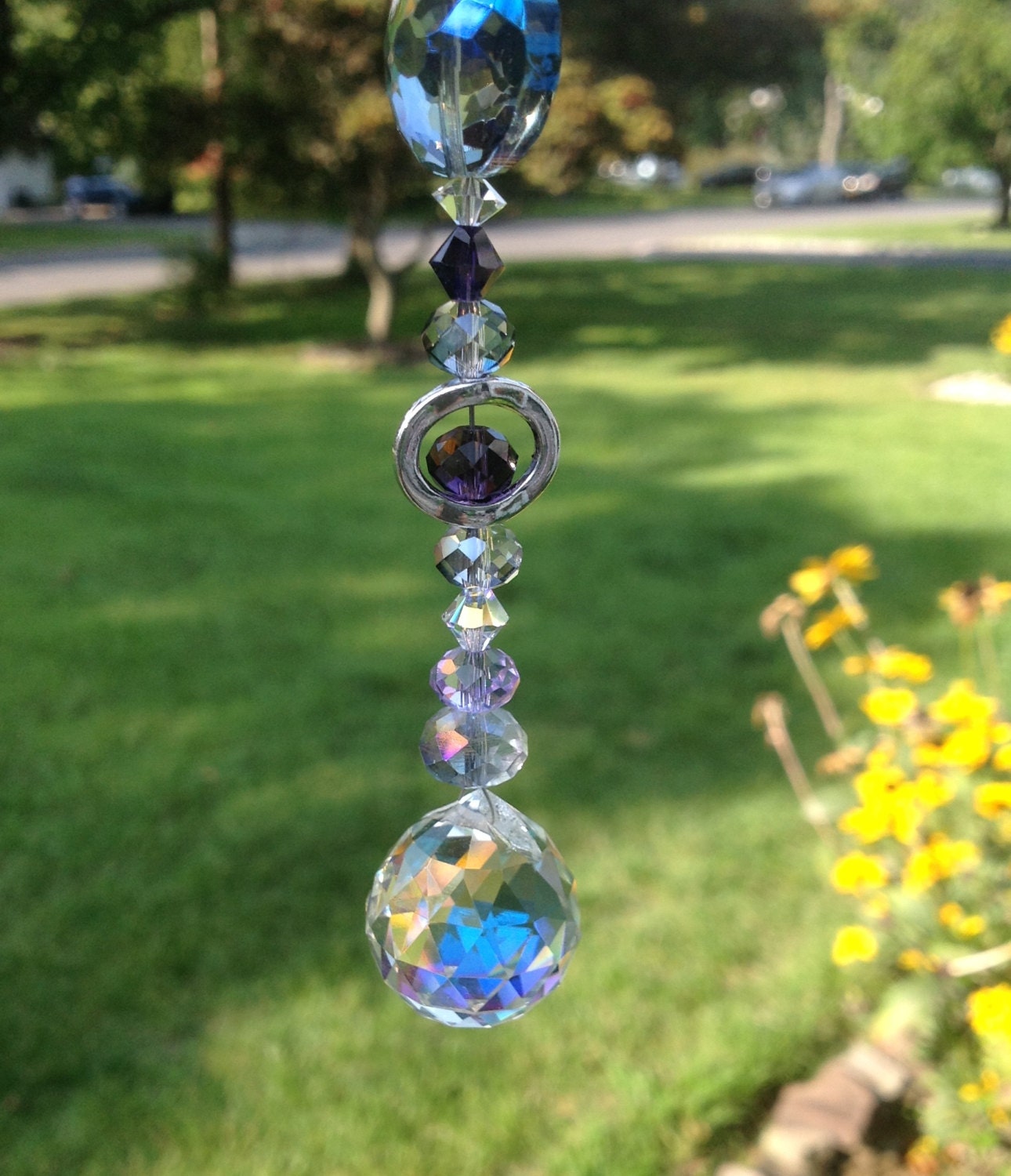Energy Healing Purple Crystal Suncatchers/purple Crystal - Etsy
