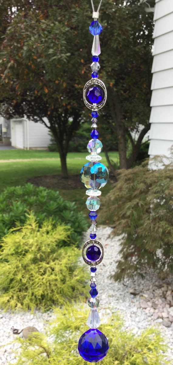 Healing Purple Flower Crystal Cut Suncatcher//Prism W//Clear Crystal Ball USA