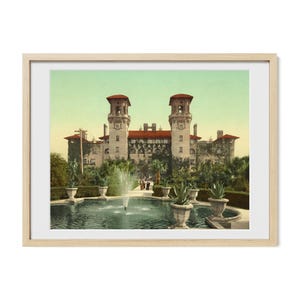 St Augustine Print, Vintage Florida Architecture Photo, Alcazar Hotel Wall Art, Spanish Revival Decor, Framed Old Florida Art