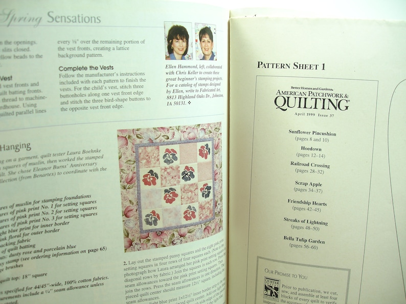 and June 1999 37 American Patchwork /& Quilting Issue 36 38 Better Homes and Gardens Apr Crafts Collection with pattern inserts Feb
