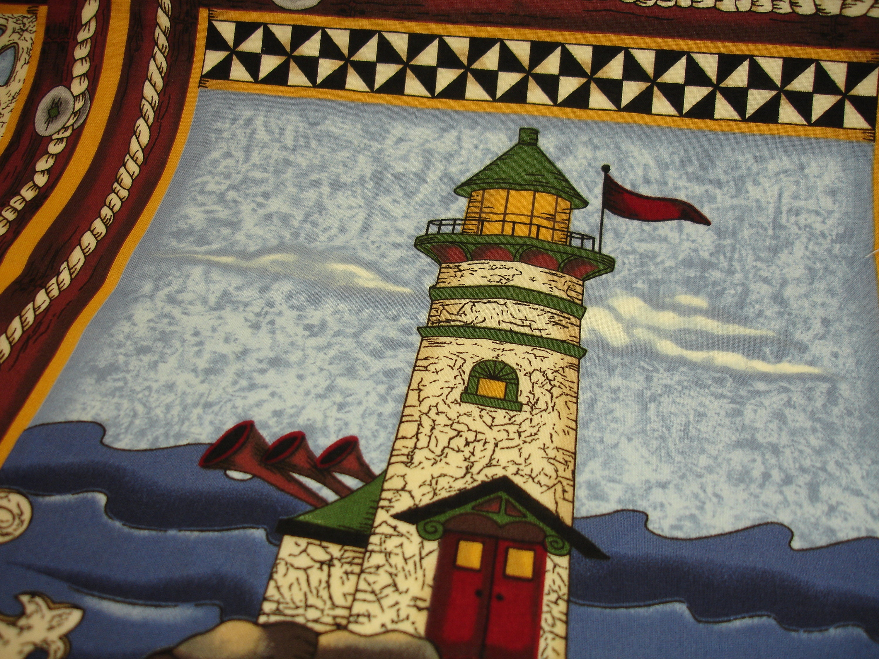 Themed fabric panels Lighthouse Collection Quilt Squares Etsy