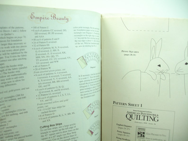 and June 1999 37 American Patchwork /& Quilting Issue 36 38 Better Homes and Gardens Apr Crafts Collection with pattern inserts Feb