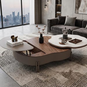 Multifunctional coffee table with storage, Nordic style, luxurious, premium quality—trendy and elegant coffee tables