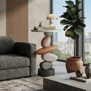 Creative stone coffee tables, luxurious aesthetic tea table, home decor, sofa side table