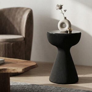 Creative Art Side Table with Glass Surface, Sofa Side Table