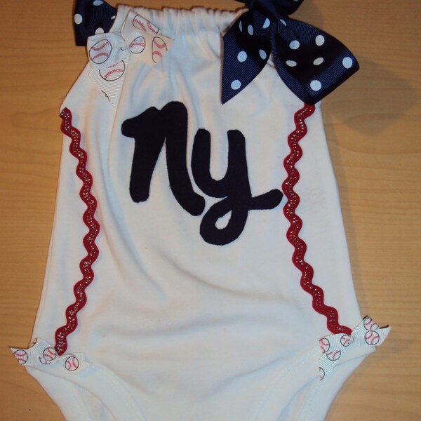 Baby Girls Baseball Romper bodysuit. For Your Little baseball Fan.MLB