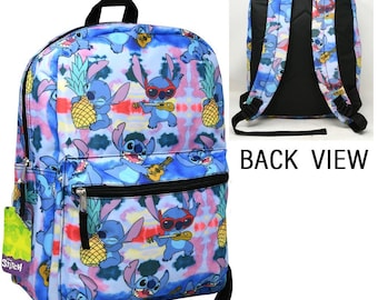 Personalized 16" Disney Stitch All Over Print Back Pack School Bag Travel Pack