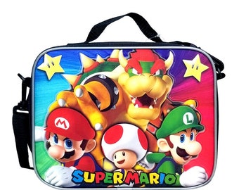 Personalisierte Super Mario Bros. Mittagessen/Tasche Box - Mario Luigi Bowser Kröte