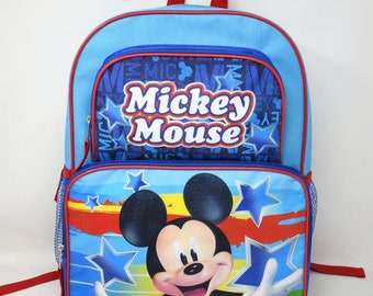 Personalized 16" Disney Mickey Mouse Backpack School Bag Travel Pack