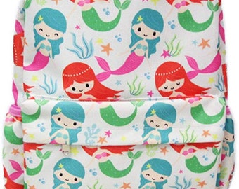 Personalized Arkadia Accessories - 16 inch Mermaid Girl All Over Print Deluxe Backpack With Laptop Compartment