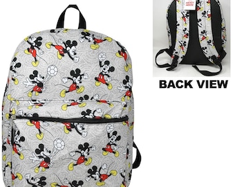 Personalized 16" Disney Mickey Mouse All Over Print Back Pack School Pack