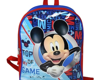 Personalized 15" Disney Mickey Mouse Top of My Game Backpack School Bag Travel Pack