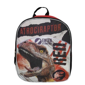 Personalized 11" Jurassic World Atrociraptor Red Backpack