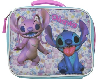 Personalisierte Disney Stitch und Angel Lunch Tasche
