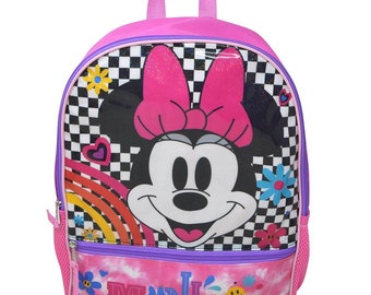 Personalized 16" Disney Minnie Mouse Pink Back Pack School Bag