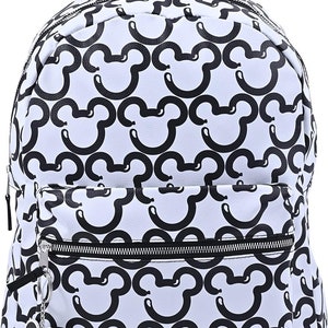 Personalized 16&quot; Deluxe Mickey Mouse Faux Leather Backpack School Bag Travel Pack