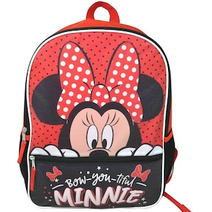 Personalized 16&quot; Disney Minnie Mouse Bow Back pack School bag