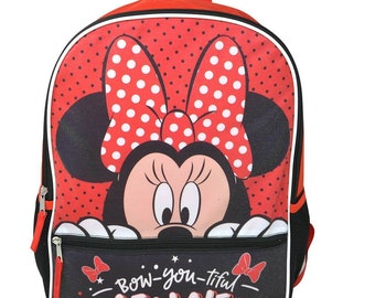 Personalized 16" Disney Minnie Mouse Bow Back pack School bag