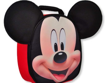 Personalized Authentic Disney Mickey Mouse 3D Ears Insulated Lunch Bag