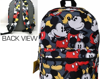 Mochila personalizada con estampado completo de Disney Mickey Mouse, mochila escolar, paquete de viaje