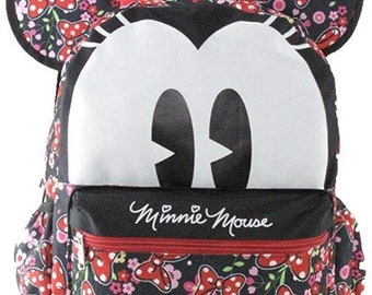 Personalized Licensed Disney Minnie Mouse 16" Pink Flower 3-D Style School Backpack