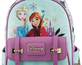 Personalized 11 Deluxe Disney Frozen Elsa Anna Vegan Leather Backpack School Bag