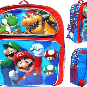 Gepersonaliseerde authentieke Nintendo Super Mario Brothers Children Kids Waggelrugzak 12 inch - Luigi - Browser - Yoshi