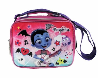 Personalisierte Disney Vampirina Emoji Fledermäuse lila isoliert Lunch Box / Tasche