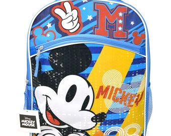 Personalized 16" Disney Mickey Mouse Backpack School Bag Travel Pack