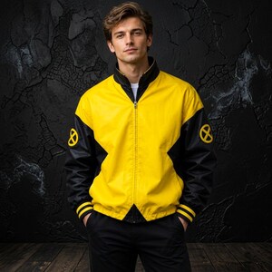 X-Men 97 Gelb-Schwarze Bomberjacke – Color Block Windbreaker Cosplay