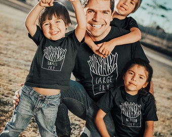 French Fries shirt Family shirts large fry small fry medium tater tot father and son Shirt Set, mommy and me, daddy and me, new parents,