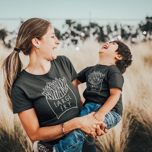 French Fries shirt Family shirts large fry small fry medium tater tot father and son Shirt Set, mommy and me, daddy and me, new parents, bild 4
