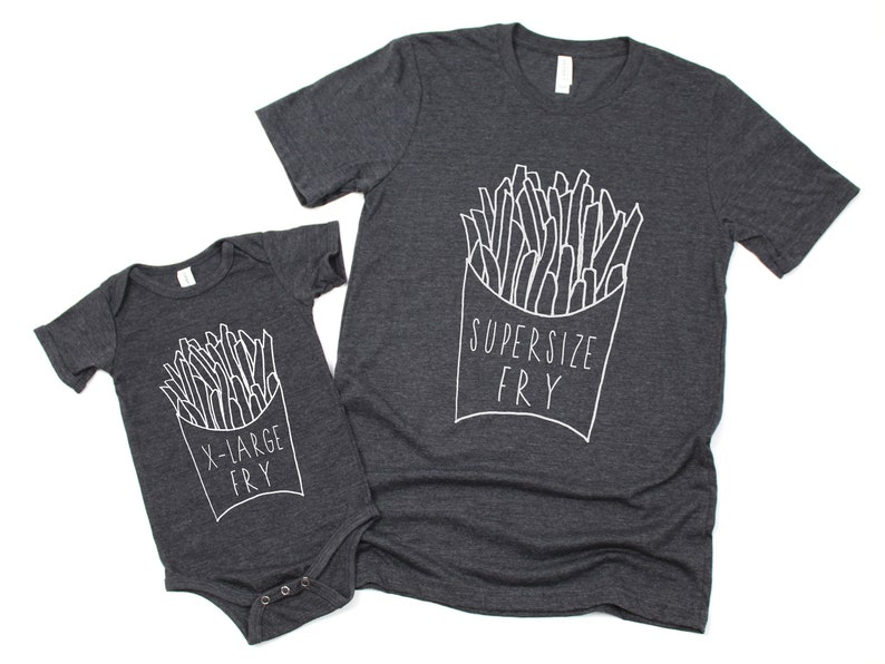 French Fries shirt Family shirts large fry small fry medium tater tot father and son Shirt Set, mommy and me, daddy and me, new parents, bild 3