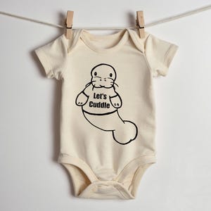 Manatee Let's Cuddle Baby Bodysuit, Baby, Newborn Baby Outfit, One piece, Baby Shower gift, Gift for Newborn, Gift For Baby, manatee gift