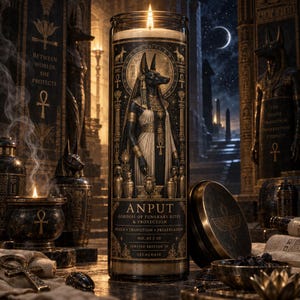 Anput Candle | Egyptian Goddess of Funerary Rites | Ancient Egypt Ritual Candle | Egyptian Deity Candle | Protection Ritual Candle