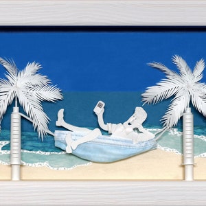 UN si BEL ÉTÉ ... Papier découpé et sculpté - reproduction photographique sur carte d'art