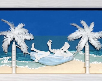 UN si BEAUTIFUL SUMMER ... Paper cut and sculpted - photographic reproduction on fine art card